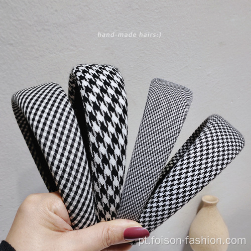 Classic Houndstooth Ethnic Colorful Sponge Hair Band